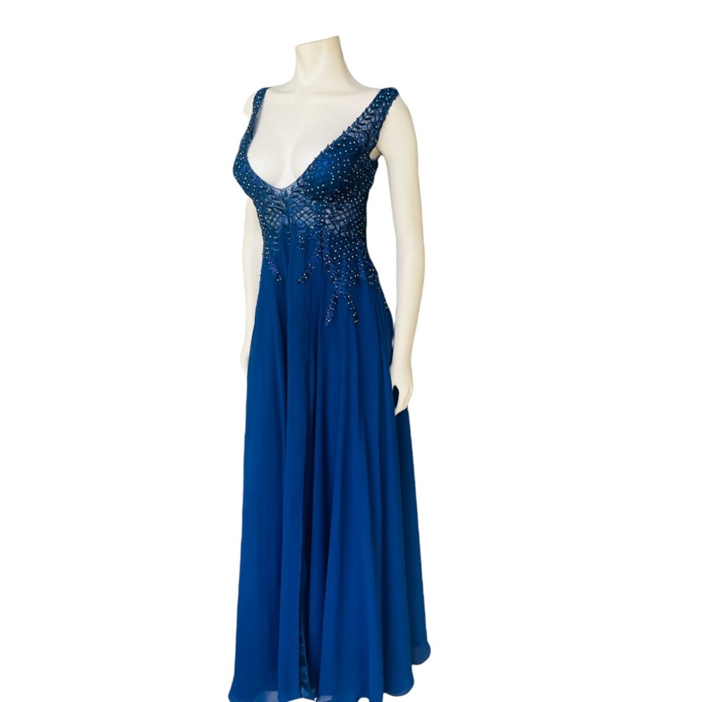 Formal Dress Gown Gianni Bini Appliqué Bodice Embellished Dress - Picture 8 of 10